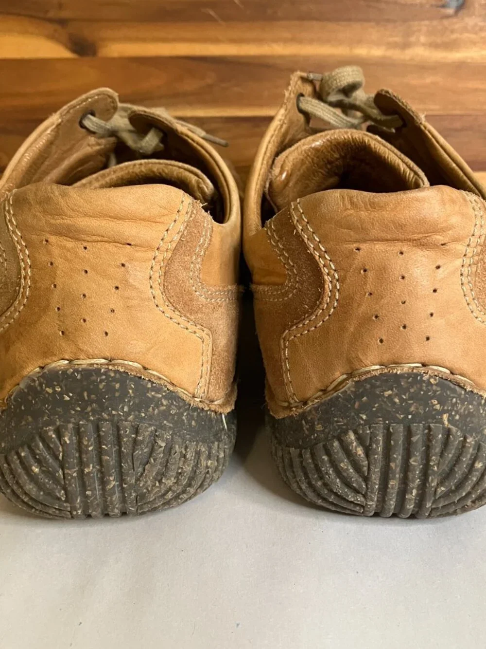 Josef Seibel Leather Comfort Oxford Shoes Tan Brown Lace Up 199778